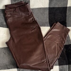 Brown Leather Leggings